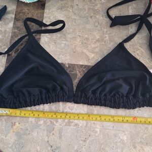 D And Double D  Black Triangle Bikini Top - Classic Swim